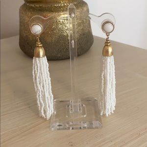 Stella&Dot White tassel earrings
